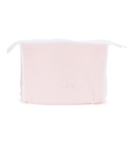 Canastilla babero y chupete personalizado con complementos para recién nacido rosa