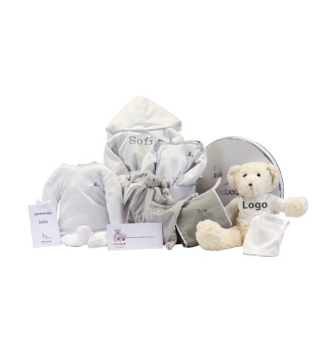 Canastilla Set de Huellas Manta Body y Oso de Peluche