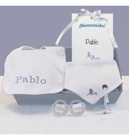 Kit de Regalo Baberos y Chupetes Personalizados rosa