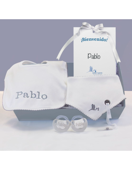 Kit de Regalo Baberos y Chupetes Personalizados rosa
