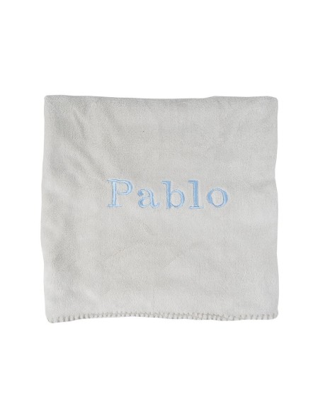 Lámpara de Luz + Oso de Peluche + Doudou y Manta Bordada con Nombre de Bebé