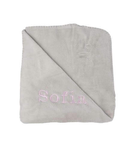 Lámpara de Luz + Oso de Peluche + Doudou y Manta Bordada con Nombre de Bebé