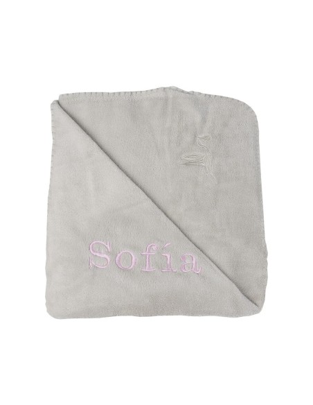 Lámpara de Luz + Oso de Peluche + Doudou y Manta Bordada con Nombre de Bebé
