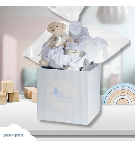 Canastilla con Albornoz Bordado para Bebé | Regalo Personalizado - Bebé de París