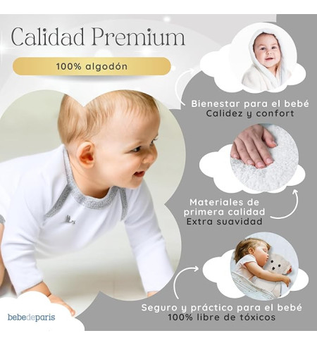 Canastilla con Albornoz Bordado para Bebé | Regalo Personalizado - Bebé de París