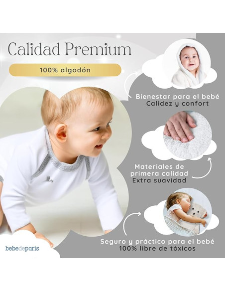 Canastilla con Albornoz Bordado para Bebé | Regalo Personalizado - Bebé de París
