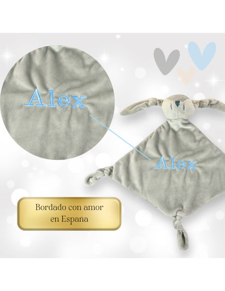 Doudou y Chupón Personalizado con el Nombre del Bebé | Canastillas y regalos bebé