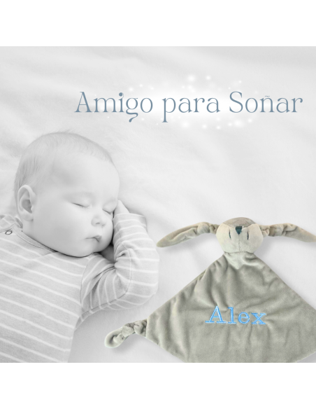 Doudou y Chupón Personalizado con el Nombre del Bebé | Canastillas y regalos bebé