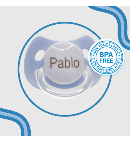 Doudou y chupón personalizado con el nombre del bebé | Regalo tierno y único
