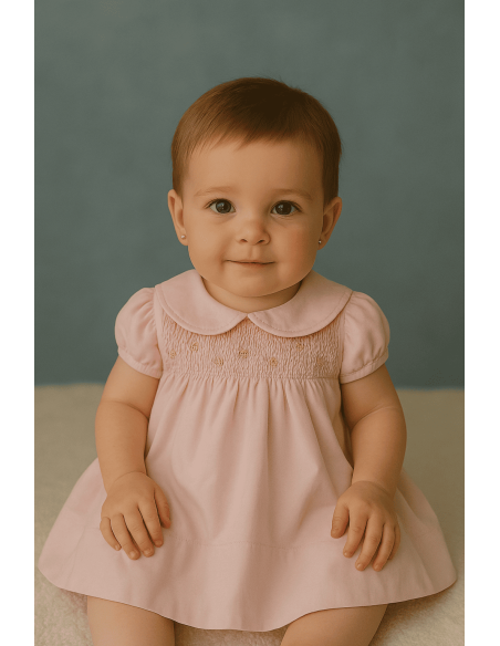 Vestido rosa smoke  |Canastillas y regalos para bebés