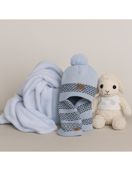 Set de gorro y bufanda de lana Hugo Boss para bebé | Abrigo con estilo