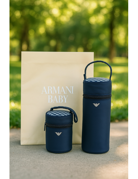 Set portabiberón y portachupón Navy | Práctico y con estilo