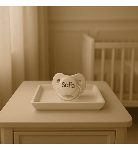 Pack chupón personalizado, sujetachupón, funda y bolsa para guardería