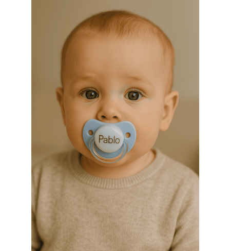 Pack de 2 chupones, Doudou personalizado y sujetachupón | Regalo único para bebé