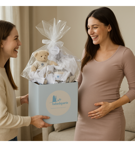 Canastilla con Babero Bordado para Bebé | Regalo Personalizado - Bebé de París