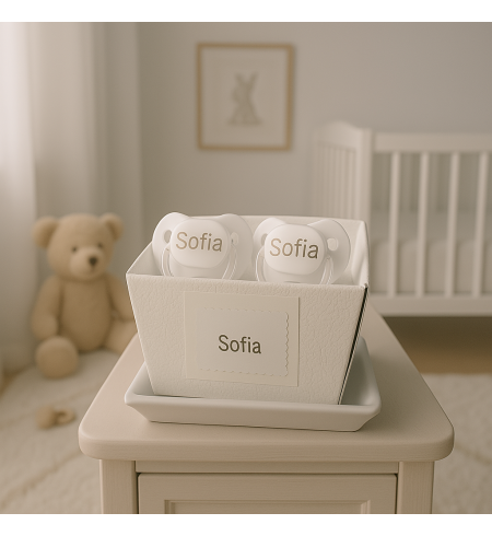 Kit Baberos y Chupones Personalizados | Canastillas bebé