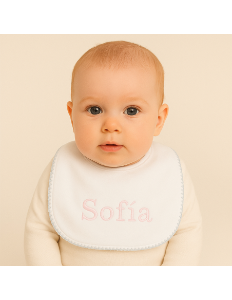 Muselina, babero y chupón personalizado | Regalo tierno para recién nacido