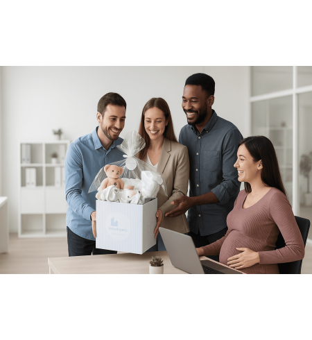 Canastilla personalizada para bebé en Madrid | Regalo empresarial exclusivo