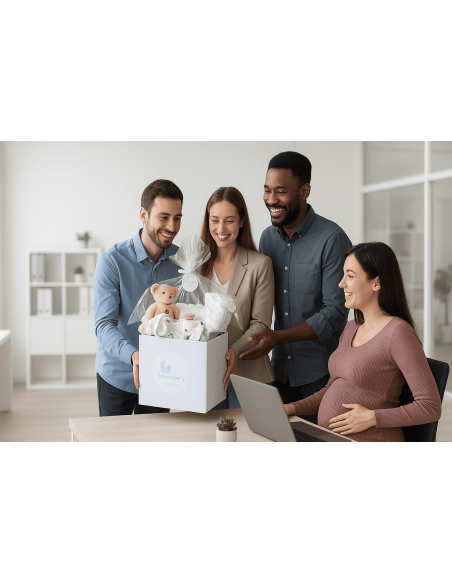 Canastilla personalizada para bebé en Madrid | Regalo empresarial exclusivo
