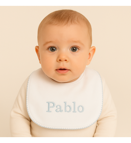 Canastilla con Babero Bordado para Bebé | Regalo Personalizado - Bebé de París