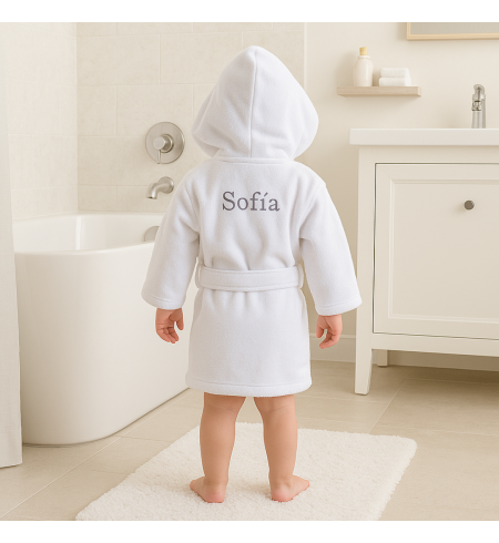 Canastilla con Albornoz Bordado para Bebé | Regalo Personalizado - Bebé de París