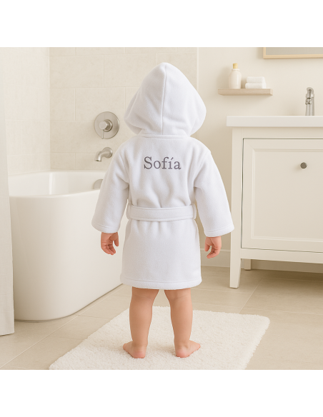 Cosmética natural para bebé con albornoz bordado | Regalo ideal para recién nacido