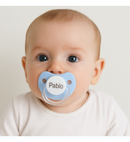 Doudou y chupón personalizado con el nombre del bebé | Regalo tierno y único