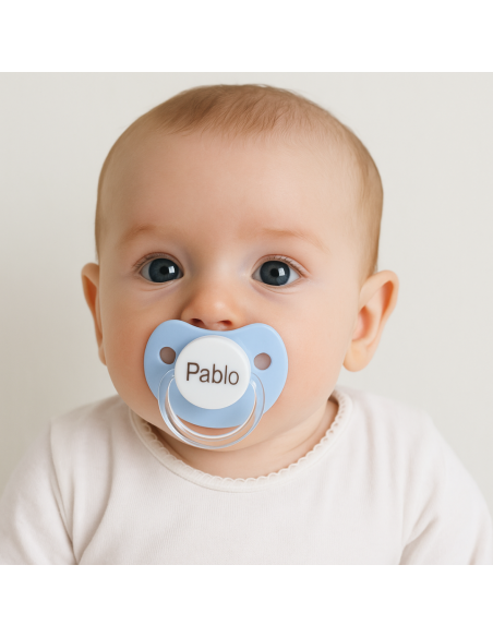 Pack de 2 chupones, Doudou personalizado y sujetachupón | Regalo único para bebé