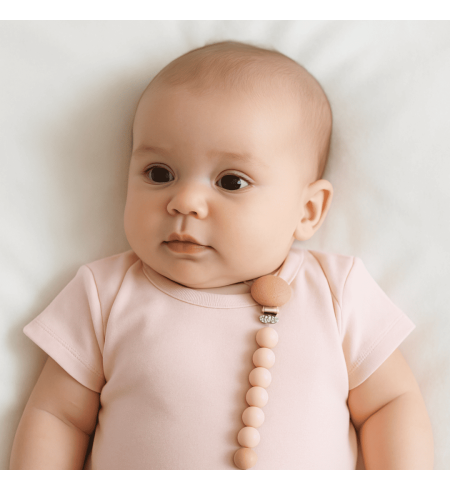 Chupón personalizado, sujetachupón y mordedera de silicona | Set ideal para bebés