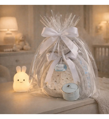 Tarta de Pañales con Lamparita | Regalo para Bebé con Luz Nocturna