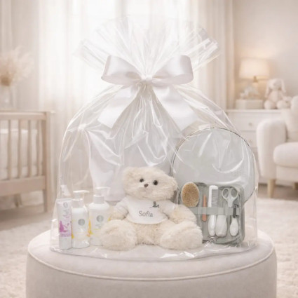Canastilla de Cosmética Natural y Bata Personalizada | Regalo Ideal para Bebés