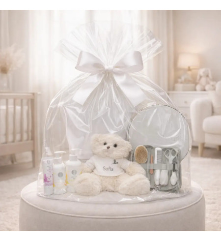 Canastilla de Cosmética Natural y Bata Personalizada | Regalo Ideal para Bebés