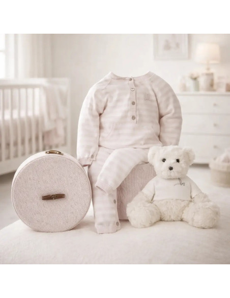 Canastilla Happy Rayas para Bebé | Regalo Alegre, Práctico y Personalizable - Bebé de París