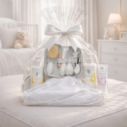 Canastilla de Cosmética Natural y Muselina Personalizada | Regalo para Recién Nacido