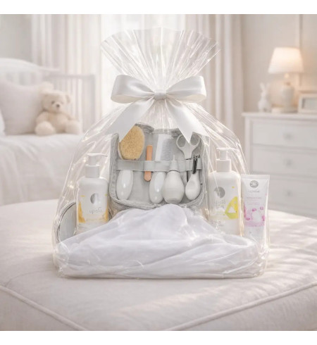 Canastilla de Cosmética Natural y Muselina Personalizada | Regalo para Recién Nacido