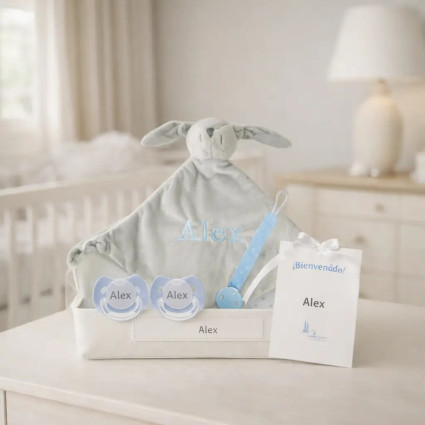 Pack de 2 chupones, Doudou personalizado y sujetachupón | Regalo único para bebé 2