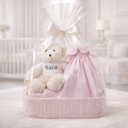 Vestido de punto de smock nido de abeja para bebé | Regalo único y elegante