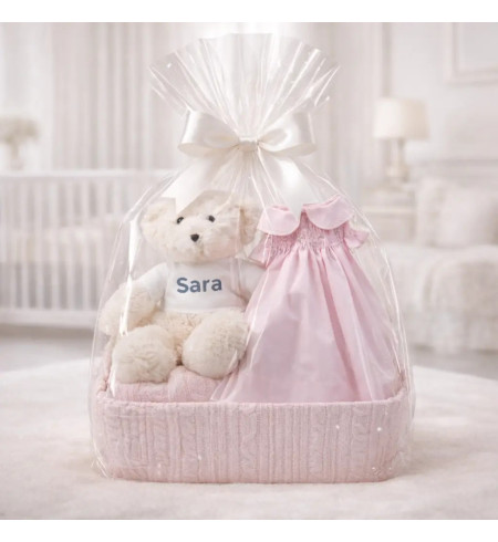 Vestido de punto de smock nido de abeja para bebé | Regalo único y elegante