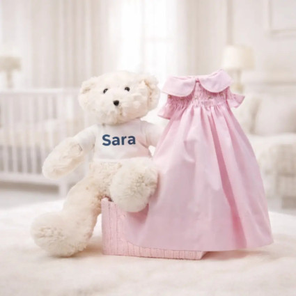 Vestido de punto de smock nido de abeja para bebé | Regalo único y elegante 2