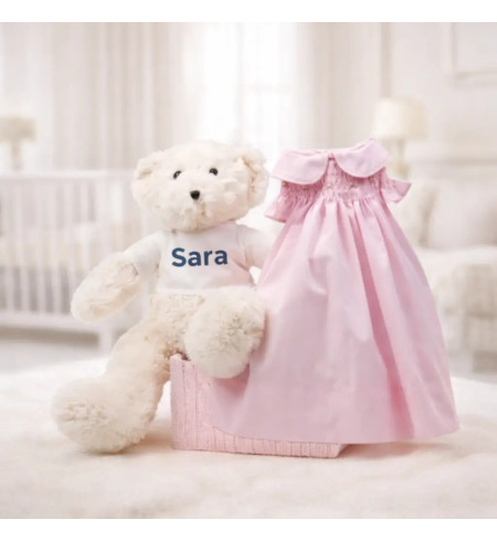 Vestido de punto de smock nido de abeja para bebé | Regalo único y elegante