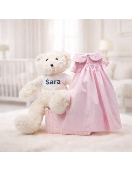 Vestido de punto de smock nido de abeja para bebé | Regalo único y elegante