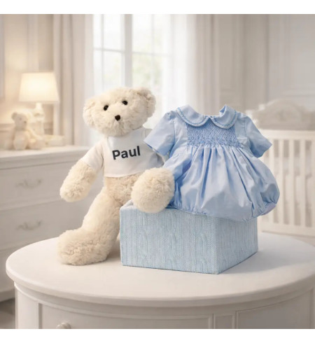 Ranita pelele de punto de smock nido de abeja para bebé | Regalo único para recién nacido