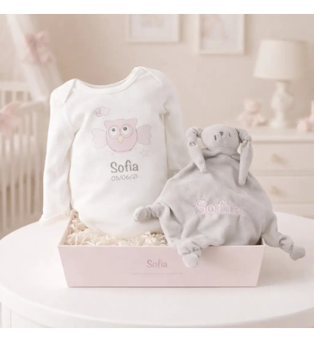 Set de body y doudou personalizado | Canastillas para bebés