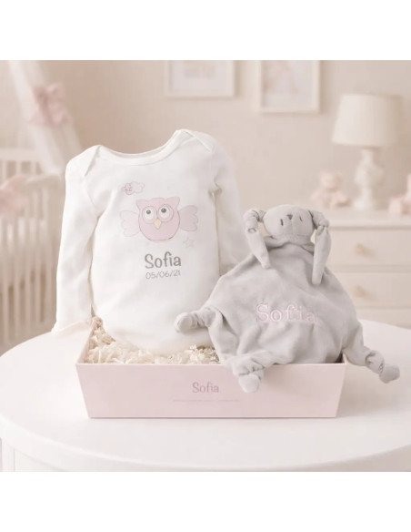 Set de body y doudou personalizado | Canastillas para bebés