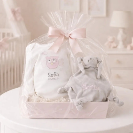 Set de body y doudou personalizado | Canastillas para bebés