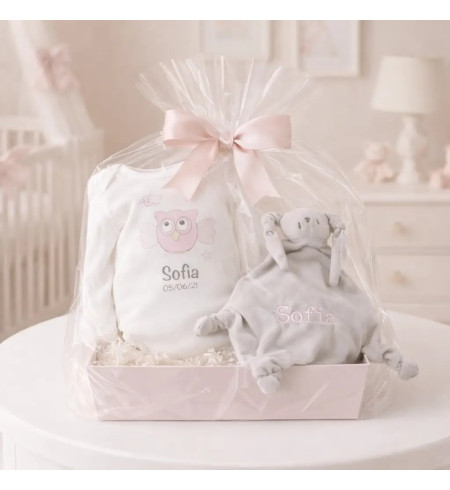 Set de body y doudou personalizado | Canastillas para bebés