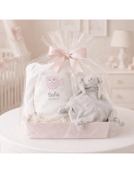 Set de body y doudou personalizado | Canastillas para bebés