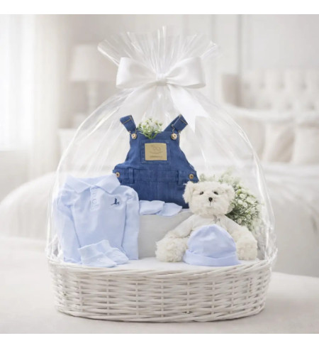 Canastilla bebé niña con ropa y osito | Regalo tierno y completo