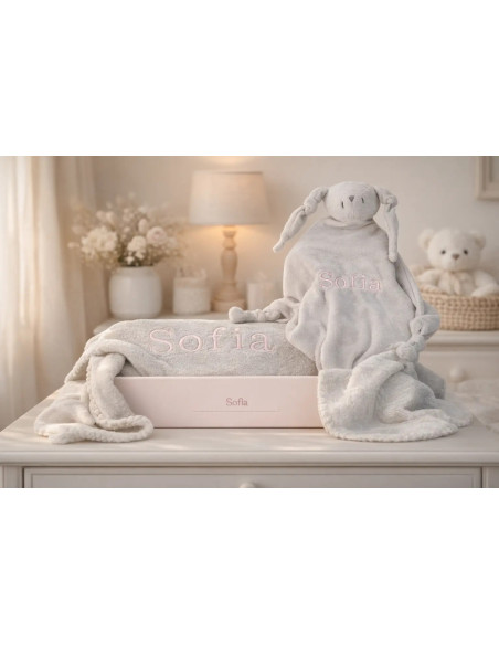 Regalo personalizado: manta y doudou con nombre | Ideal para recién nacidos
