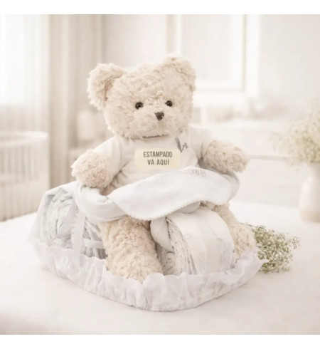 Pastel de Pañales Osito Motero | Regalo Original para Bebé - Bebé de París